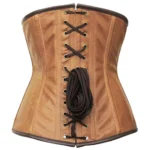 Custom Made Women Corset Crossed Design Steampunk Crunch Leather Underbust Corset