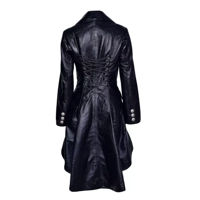 Women Gothic Nemesis Vintage Coat Military Soft Leather Victorian Vampire Goth Coat