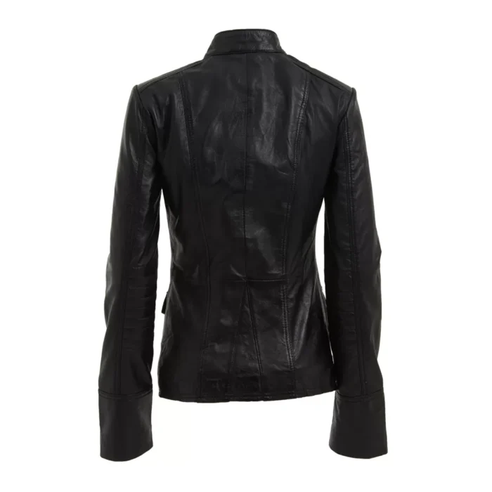 Women Military Coat Fashion Style Leather Blazer Coat