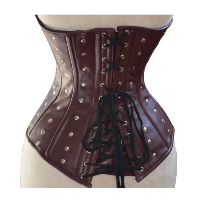 Women Steampunk Style Corset Real Sheep Leather Women Corset