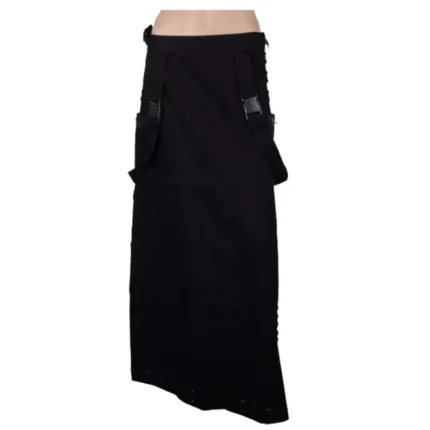 New Women Gothic Skirt Track Buckle Convertible Skirt Long Skirt Women Gothic Clothing