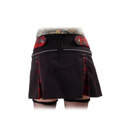 Women Death Rock Short Mini Skirt Tartan Kilt Skirt Gothic Punk Lolita Nana Skirt | High Waist Short