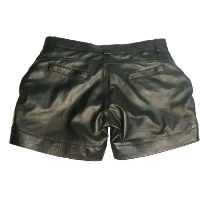 Women Genuine Leather Black Short Ladies New Short Pant