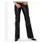 Women Faux Lace Up Club Pants