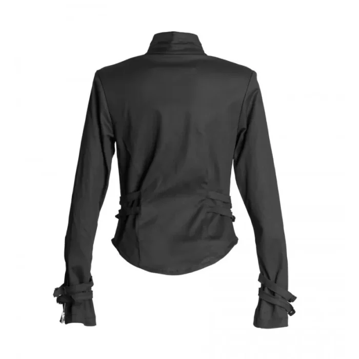 Women Dark Forest Black Long Sleeve Blouse Gothic Jacket Metal Denim Punk Women Military Shirt