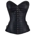 Gothic Faux Leather Corset Sexy Corset Steel Boned Overbust Corset