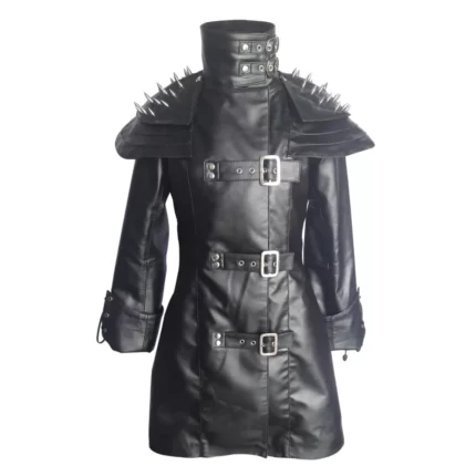 Women Gothic Nemesis Vintage Coat Military Soft Leather Victorian Vampire Goth Coat