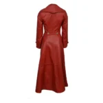 Women Gothic Real Nappa Leather Coat Red Gothic Long Coat Sixy Empress Fitted Jacket