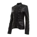 Women Military Coat Fashion Style Leather Blazer Coat