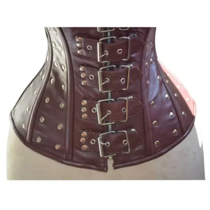 Women Steampunk Style Corset Real Sheep Leather Women Corset