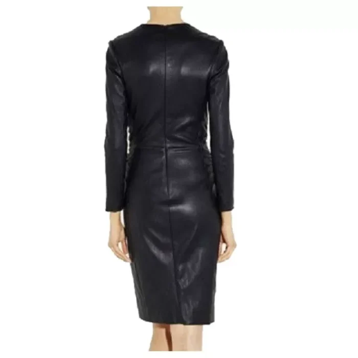 New Genuine Leather Lambskin Women Fashion Ladies Dress