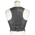 Women Pu Leather Vest Black Short Jacket Coats Motorcycle Waistcoats Punk Rock Military