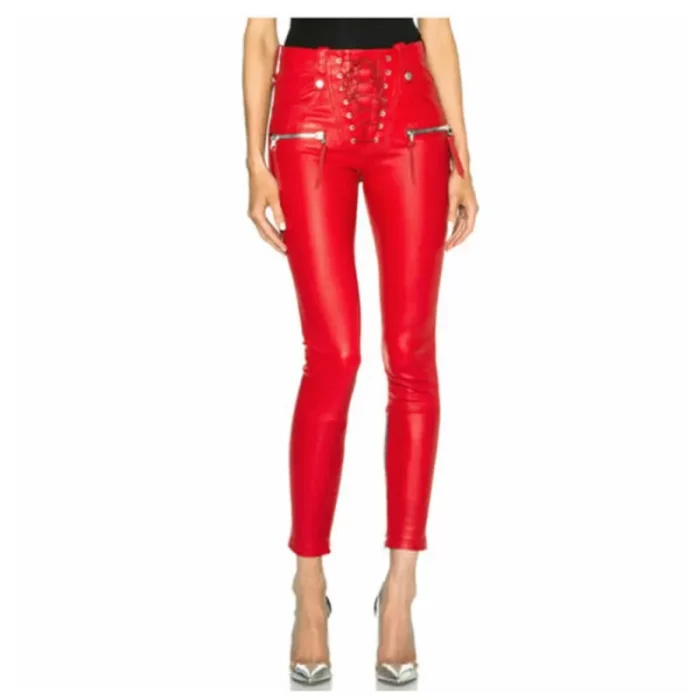 Women Punk Pu Leather Pants Nightclub Biker Motor Pencil Evil Party Trouser