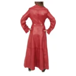 Women Gothic Real Nappa Leather Coat Red Gothic Long Coat Sixy Empress Fitted Jacket