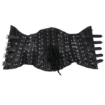 Women Black Leather Steel Boned Waist Slimming Women Corset