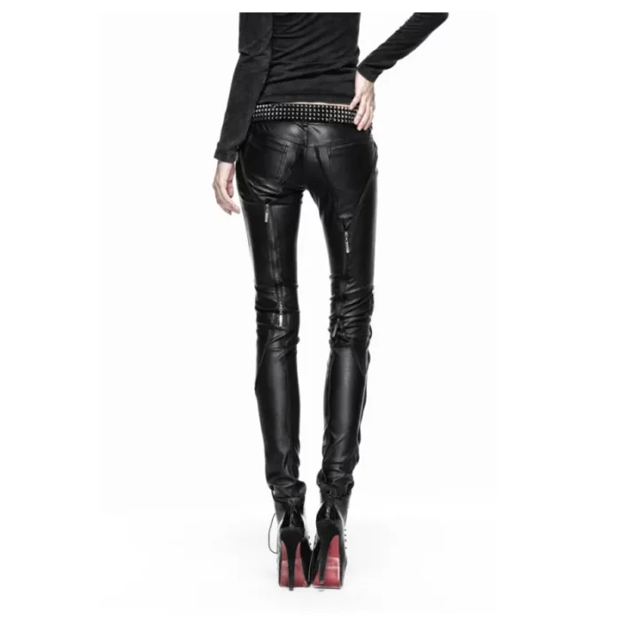 Punk Rave Syren Faux Leather Pants Skinny Jeans Black Zip Gothic Fetish Trousers