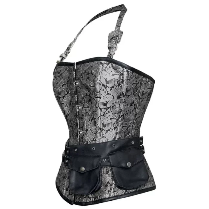 Women Hornglass Overbust Corset Heavy Duty Steel Boned Corset Brocade Corset