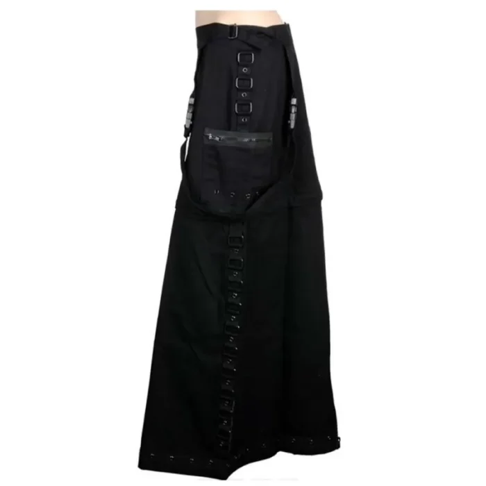 New Women Gothic Skirt Track Buckle Convertible Skirt Long Skirt Women Gothic Clothing