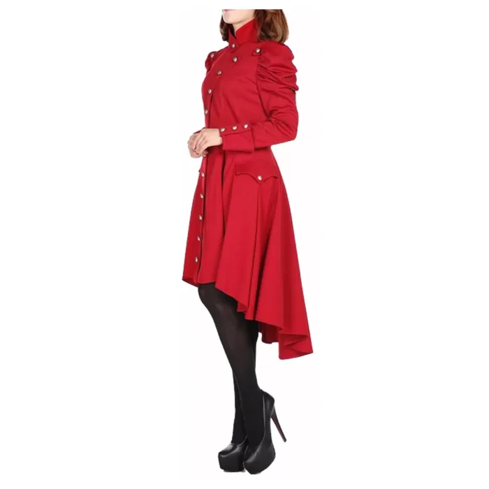 Women Gothic Victorian Style Trench Coat Vintage Regiment Jacket