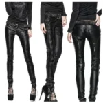 Punk Rave Syren Faux Leather Pants Skinny Jeans Black Zip Gothic Fetish Trousers