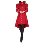Women Gothic Victorian Style Trench Coat Vintage Regiment Jacket