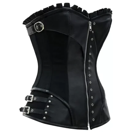 Women Belted Corset Black Buckle Corset