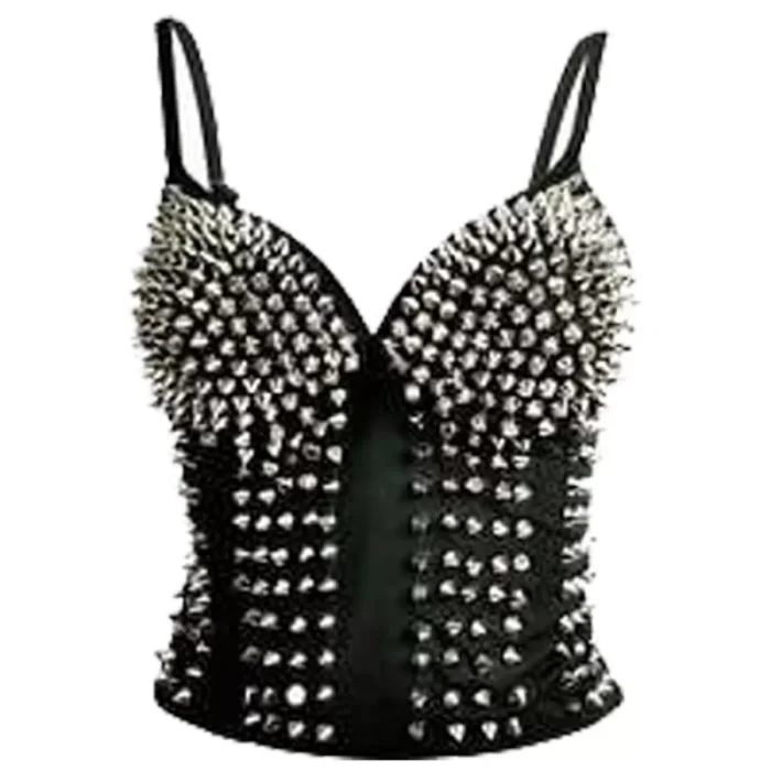 Women Studded Corset Black Blouse Punk Women Corset