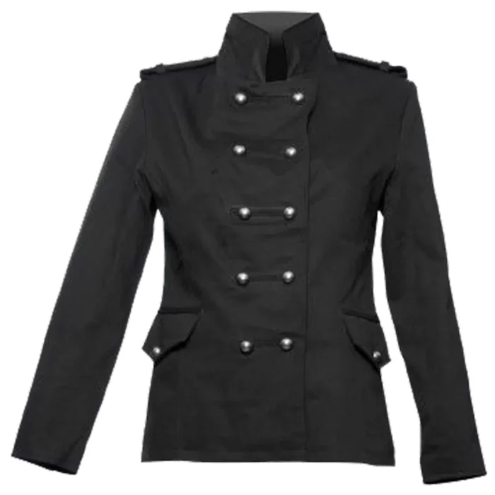 Women Gothic Swallowtail Coat Steampunk Black Long Sleeve Thick Cotton Coat