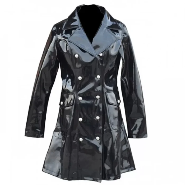 Women Gothic Vinyl Jacket Pvc Elegant Star Shiny Jacket